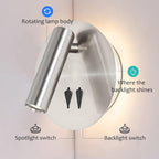 Round Wall Mount Reading Light for Bed Bedside, Modern Hardwired Sconce - Image 7