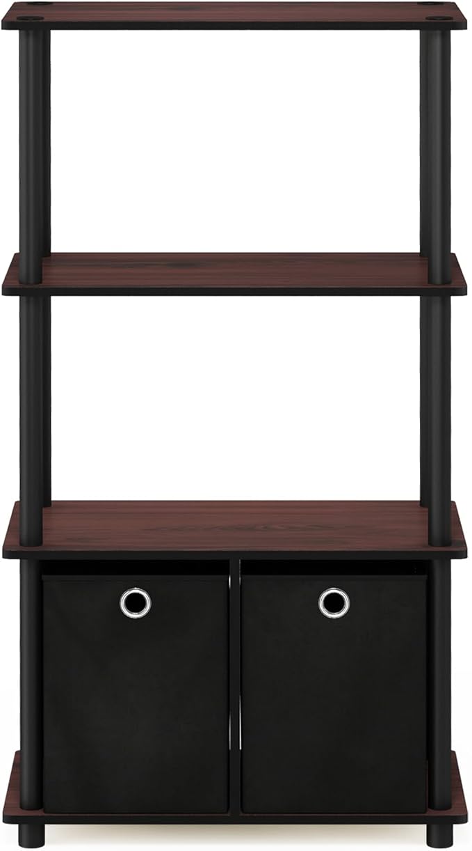 Furinno NW889DC/BK Go Green 4-Tier Multipurpose Storage Rack w/Bins, Dark - Image 6