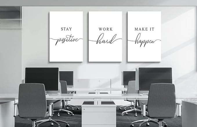 Framed Canvas Wall Art Positive Quotes, Office Wall Art Decor, Positive - Image 6