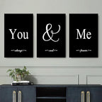 GUBIYU Set of 3 Framed Farmhouse You and Me Wall Art Above Bed Wall Decor - Image 3