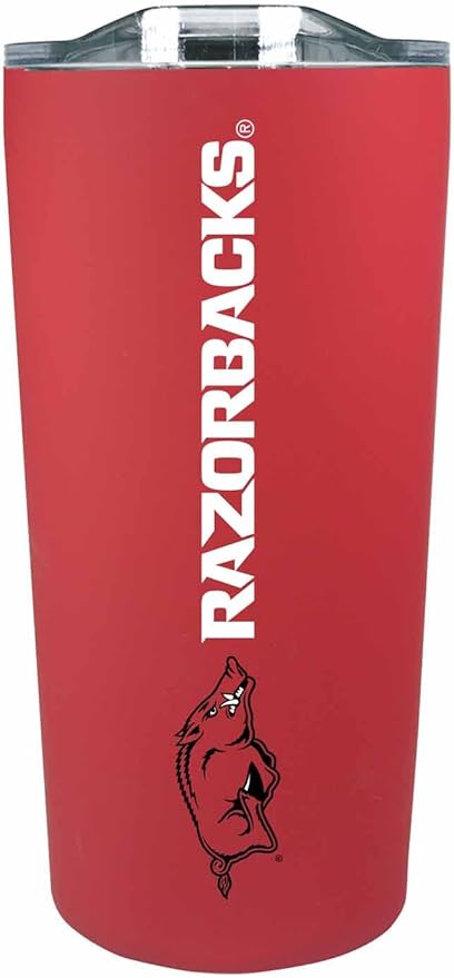 Campus Colors NCAA Stainless Steel Tumbler perfect for Gameday - 18 oz - Double Walled - Keeps Drinks Perfectly Insulated (Arkansas Razorbacks - Cardinal)