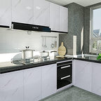 Glossy Marble Paper Granite Gray/White Wallpaper Peel and Stick Wallpaper Self - Image 4