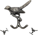 6 pcs Antique Silver Bird Decorative Wall Hooks - Image 2