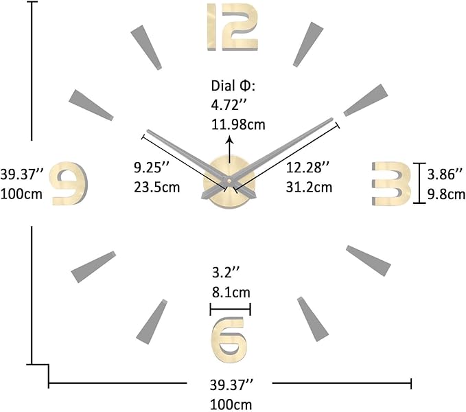 VANGOLD Wall Clock Oversized Wall Clock - Image 3