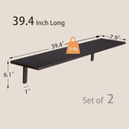 DINZI LVJ Long Wall Shelves, 39.4Inch Wall Mounted Shelves Set of 2, Extra - Image 3