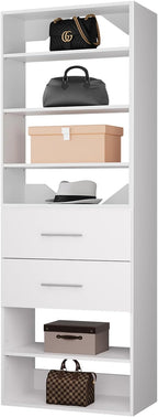 ROOMTEC Modular Closet System, 19.5" 2 Drawer Shelf Closet Tower Wall-Mounted by ROOMTEC