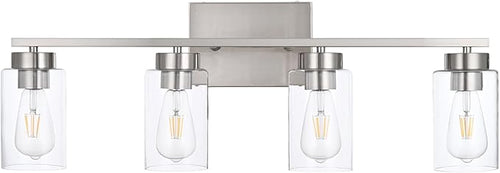 4 Light Bathroom Vanity Light Fixtures, Brush Nickel Modern Wall Lights - Image 2