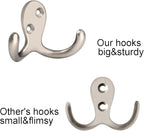IBosins 16 Pack Heavy Duty Double Prong Coat Hooks Wall Mounted - Image 3