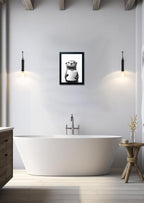Bathroom Picture Wall Decor, Framed Black and White Bathroom Wall Art, Toilet - Image 6