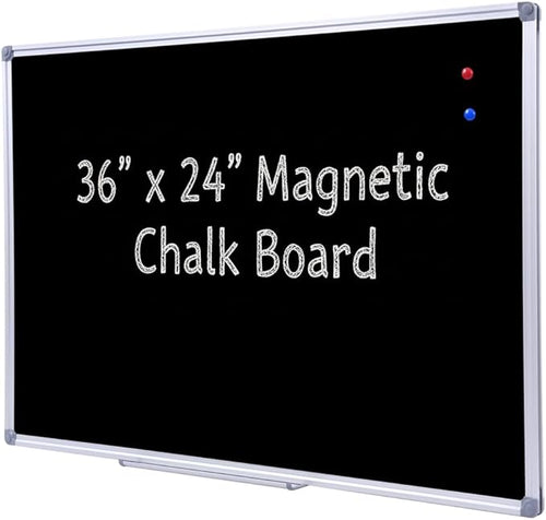 36 x 24 Inch Magnetic Black Chalkboard by DexBoard