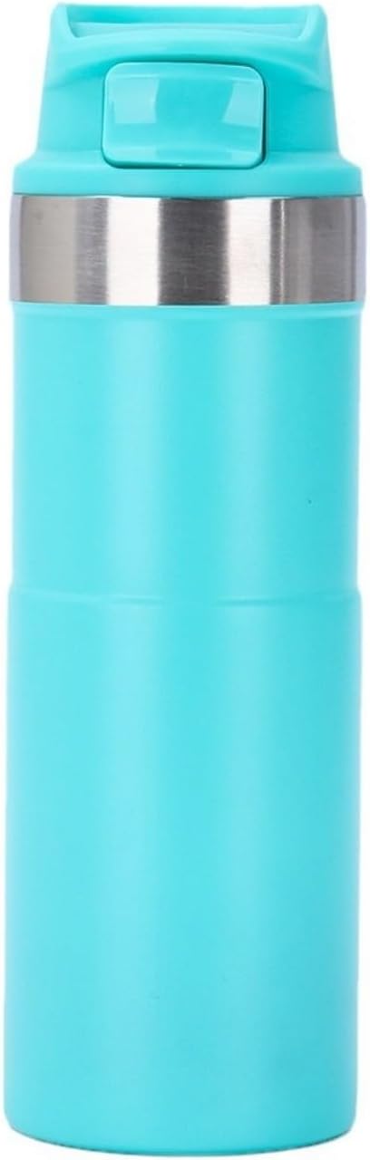 16OZ Trigger Action Travel Mug - 500ml BPA Free Insulated Stainless Steel Coffee Tumbler, Leak-Proof Wide Mouth Design for Commuters, Sports & Outdoor Enthusiasts (Sky blue)