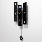 SHISEDECO Creative Mute Modern Large Pendulum Clock in Black and White Color - Image 2