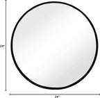 Sunniry Black Round Mirror, Round Mirror 24 inch, Wall Mounted Mirrors - Image 9