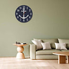 Mxocom Anchor Wall Clock Boat Anchor Marine Navigation Blue 10 Inch Silent Non - Image 7