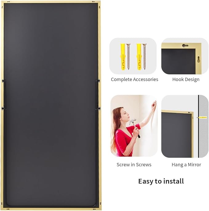 Koonmi 78"x35" Floor Mirror Full Length, Bedroom Floor Body Mirror - Image 6