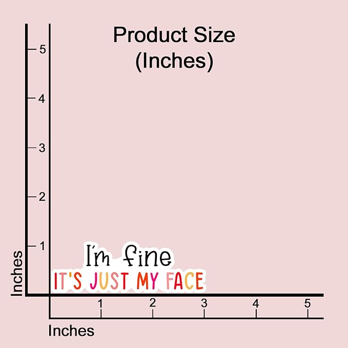 (3 pcs) I'm Fine It's Just My Face Sticker for Tumbler Funny Sarcastic Motivational Phrase Inspirational Quote Vinyl Decal for Kindle Laptop Water Bottle Phone Hard Hat - 3x1.1