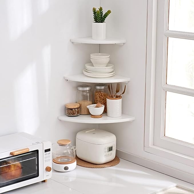 Corner Shelves, Floating Corner Shelf, Round End - Image 7