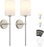 Battery Operated Wall Sconces Set of Two, Wireless Rechargeable Wall Light - Image 9