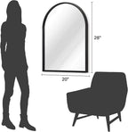 Black Arched Bathroom Wall Mirror Brushed Metal Vanity Wall Mounted Mirror - Image 7