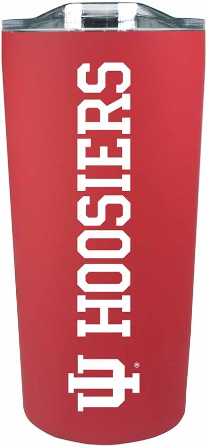 Campus Colors NCAA Stainless Steel Tumbler perfect for Gameday - 18 oz - Double Walled - Keeps Drinks Perfectly Insulated (Indiana Hoosiers - Crimson)