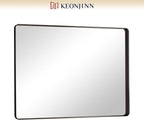 Keonjinn Black Bathroom Mirror for Over Sink, 40 x 30 Inch Rounded Rectangle - Image 9