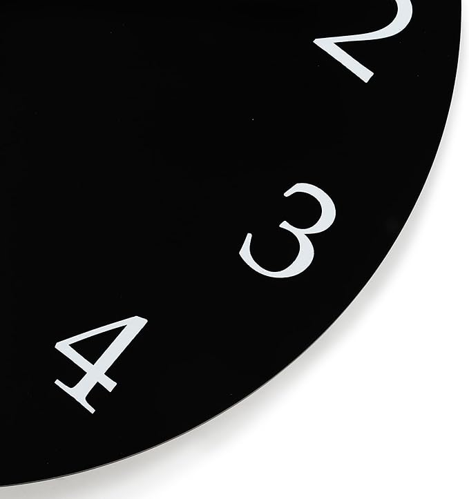 Lafocuse 12 Inch Wooden Black Wall Clock Battery Operated Silent Non-Ticking - Image 6