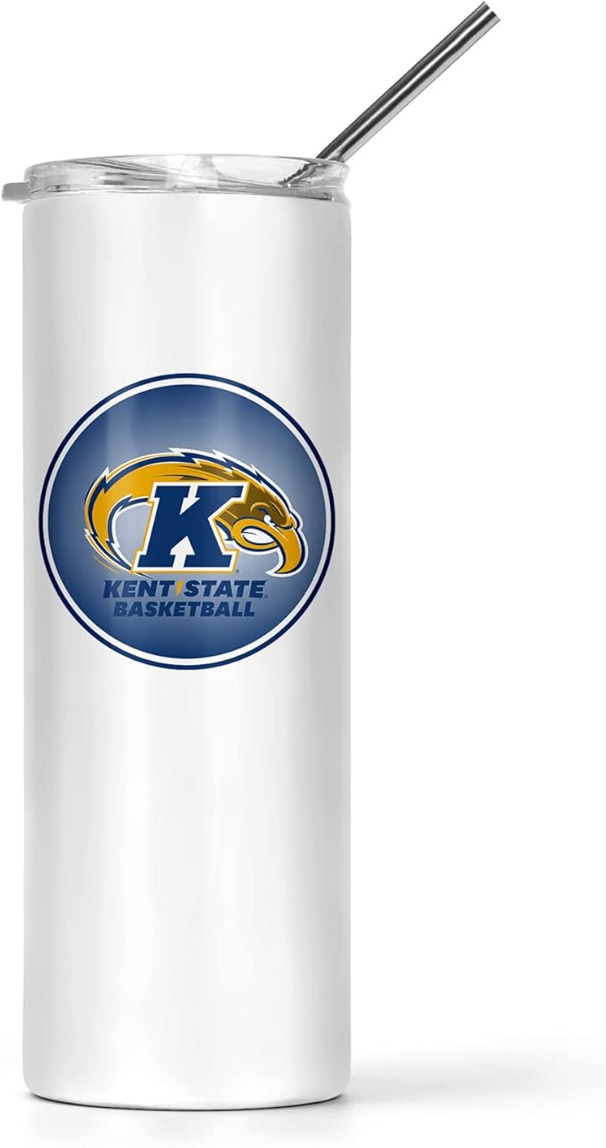 Kent State University Skinny Tumbler, Water Tumbler, Stainless Steel Tumbler, Tumbler Cup, Tumbler with Straw and Lid, Double Wall, Stainless Tumbler (Kent State University #8)