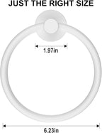 SetSail Towel Holder for Bathroom Wall Screw-in White Towel Ring Stainless - Image 5