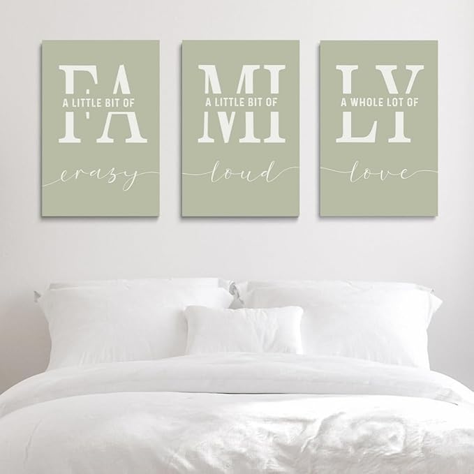 GUBIYU Farmhouse Family Wall Art Set of 3, Home Love Framed Canvas Prints - Image 5
