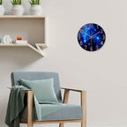 Blue Wall Clock Battery Operated 14 Inch Modern Wall Clock Non Ticking Glass - Image 3
