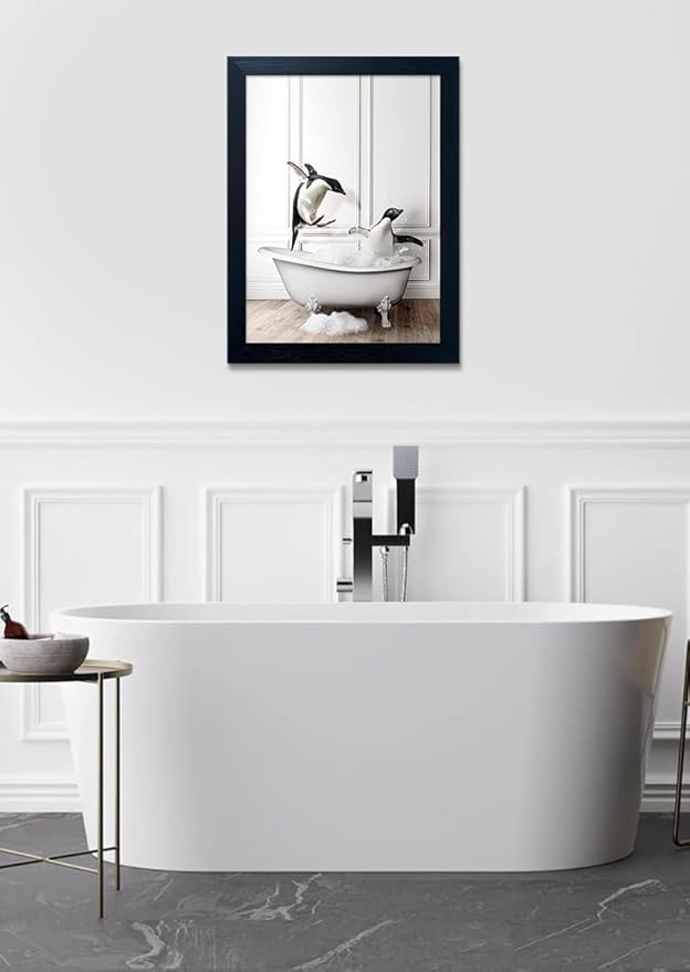 Kids Bathroom Wall Decor Funny Bathroom Wall Art Black and White Wall Decor - Image 9
