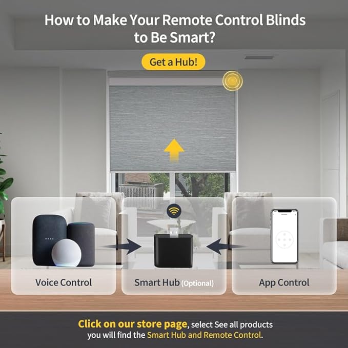 Motorized Blinds with Valance Cover Upgraded Smart Grasscloth Fabric Electric - Image 5