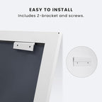 Amorho Bathroom Mirror, 24x30 Inch White Thick Metal Framed Wall Mirrors - Image 6