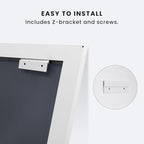 Amorho Bathroom Mirror, 48X32 Inch White Thick Metal Framed Wall Mirrors - Image 6