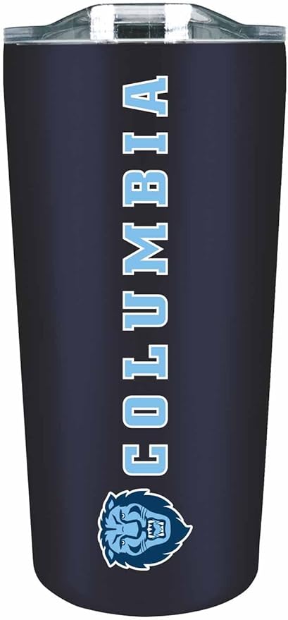 Campus Colors NCAA Stainless Steel Tumbler perfect for Gameday - 18 oz - Double Walled - Keeps Drinks Perfectly Insulated (Columbia Lions - Navy)