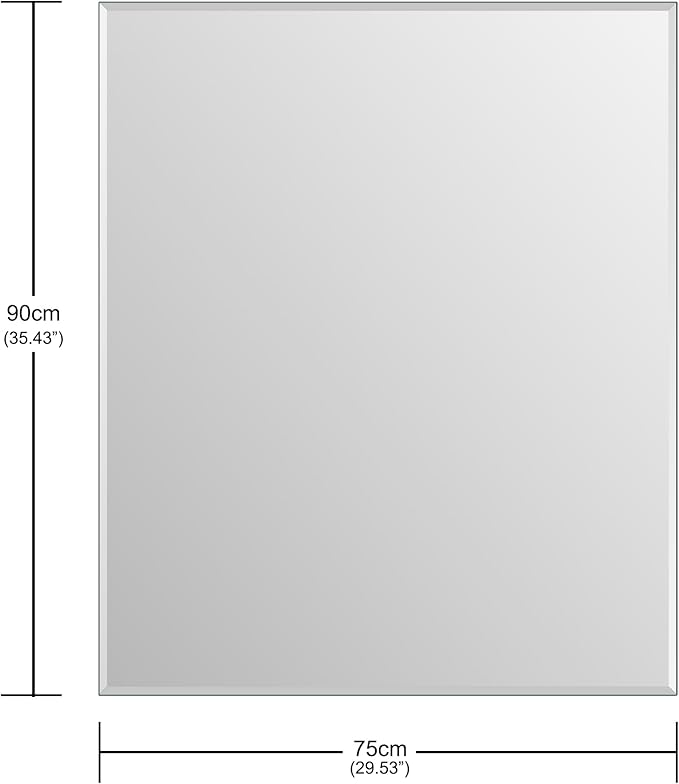 Frameless Bathroom Mirror for Wall, Rectangle Beveled Edge Mirror for Over Sink - Image 4