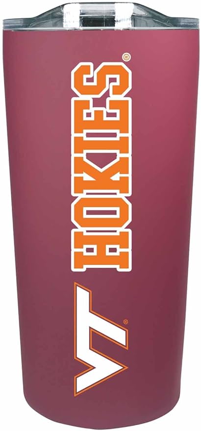 Campus Colors NCAA Stainless Steel Tumbler perfect for Gameday - 18 oz - Double Walled - Keeps Drinks Perfectly Insulated (Virginia Tech Hokies - Maroon)