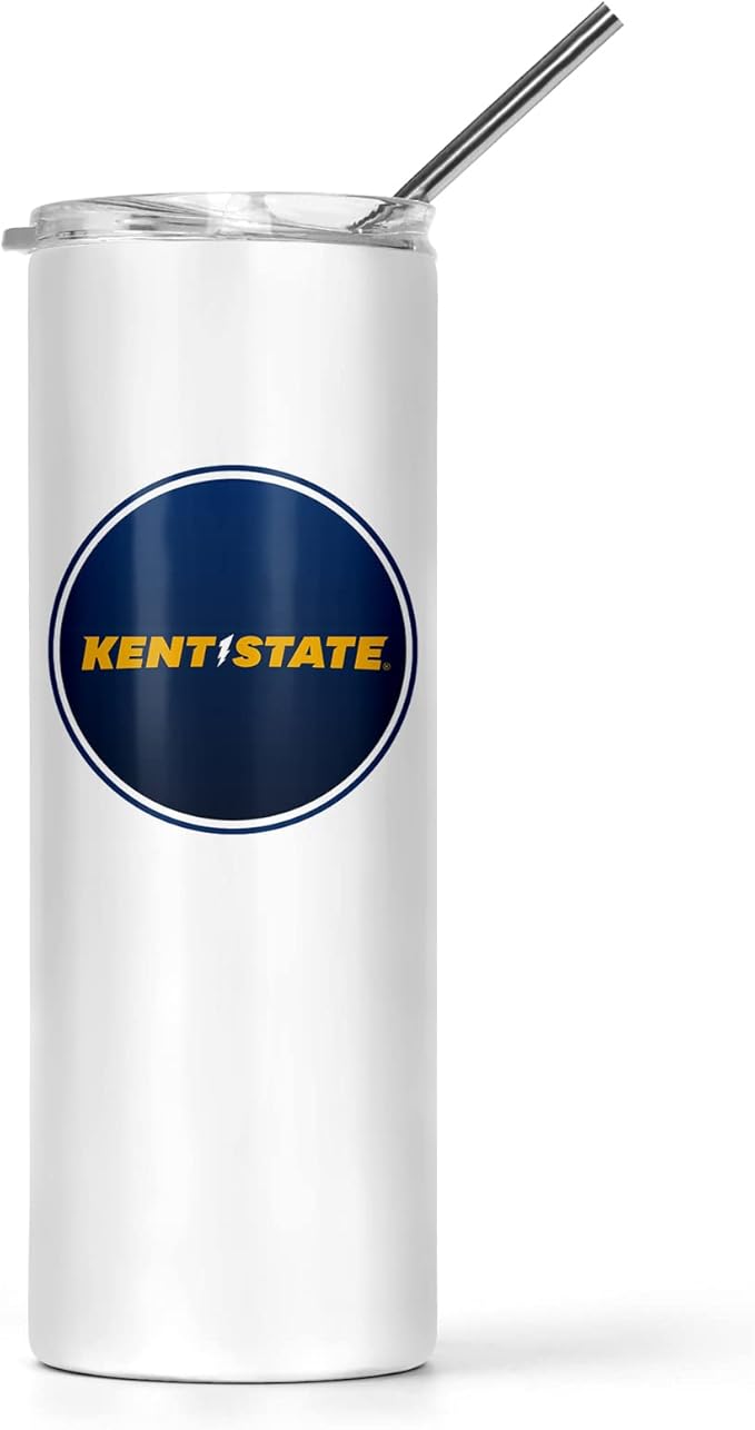 Kent State University Skinny Tumbler, Water Tumbler, Stainless Steel Tumbler, Tumbler Cup, Tumbler with Straw and Lid, Double Wall, Stainless Tumbler (Kent State University #2)