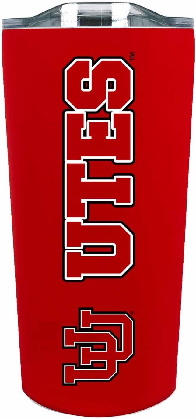 Campus Colors NCAA Stainless Steel Tumbler perfect for Gameday - 18 oz - Double Walled - Keeps Drinks Perfectly Insulated (Utah Utes - Red)