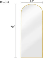 Rowjut Full Length Mirror Arched Floor Length Mirrors, Aluminum Frame - Image 4