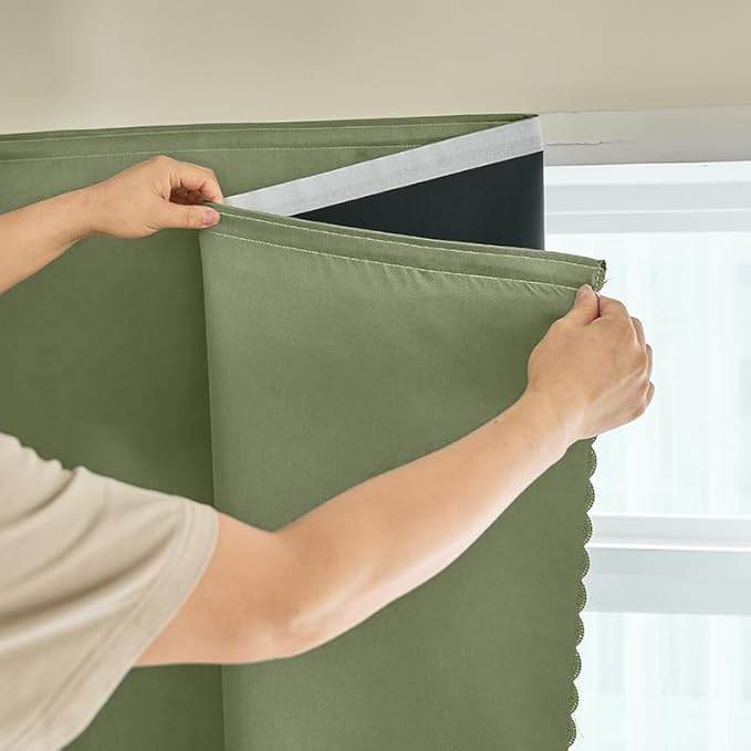 AJAZZ 100% Window Blinds Blackout Portable Blackout Curtains Adhesive Curtains by AJAZZ