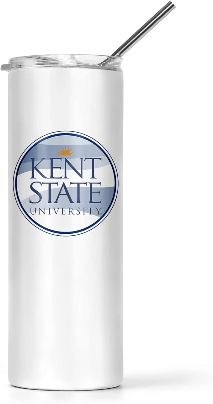 Kent State University Skinny Tumbler, Water Tumbler, Stainless Steel Tumbler, Tumbler Cup, Tumbler with Straw and Lid, Double Wall, Stainless Tumbler (Kent State University #1)