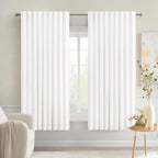 MIULEE Pure White Back Tab Light Blocking Curtains 63 Inch Length 2 Panels Set by MIULEE