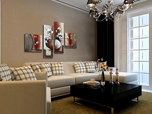 Wieco Art -Stretched and Framed 100% Hand-painted Modern Canvas Wall Art - Image 3