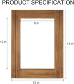Rectangle Wall Mirror for Bathroom, Distressed White Wood Decor - Image 3