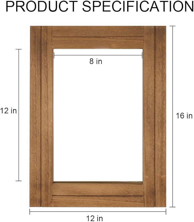 Rectangle Wall Mirror for Bathroom, Distressed White Wood Decor - Image 3