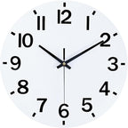 HZDHCLH Wall Clock 8 Inch Silent Non Ticking Wood Battery Operated White Wooden by HZDHCLH