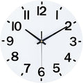 HZDHCLH Wall Clock 10 Inch Silent Non Ticking Wood Battery Operated White by HZDHCLH