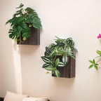 Wood Wall Planter Vase with Artificial Plants Wall Decor, Small Wall Plant by WOYOO
