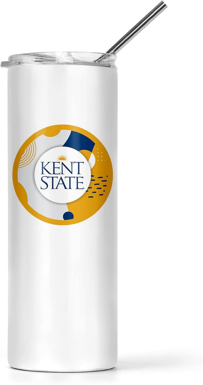 Kent State University Skinny Tumbler, Water Tumbler, Stainless Steel Tumbler, Tumbler Cup, Tumbler with Straw and Lid, Double Wall, Stainless Tumbler (Kent State University #14)